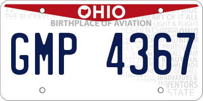 OH license plate GMP4367