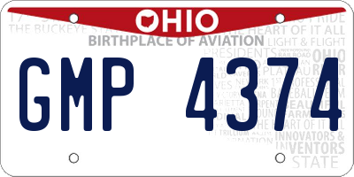 OH license plate GMP4374