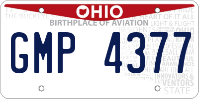 OH license plate GMP4377