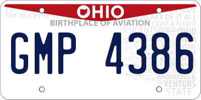 OH license plate GMP4386