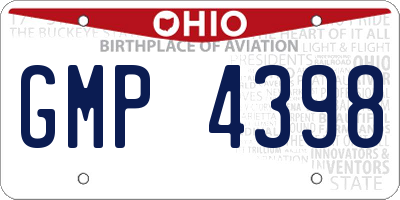 OH license plate GMP4398