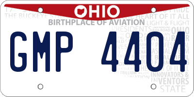 OH license plate GMP4404