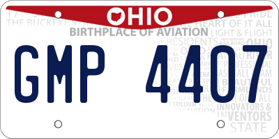 OH license plate GMP4407