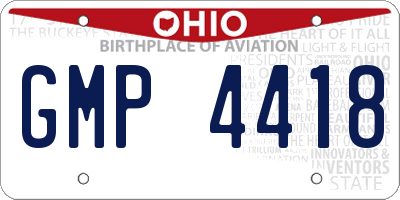 OH license plate GMP4418