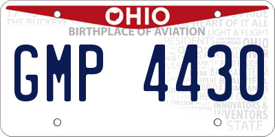 OH license plate GMP4430