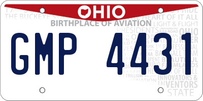 OH license plate GMP4431