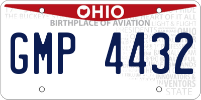 OH license plate GMP4432