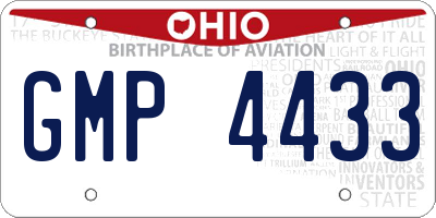 OH license plate GMP4433