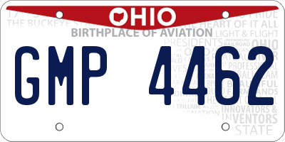 OH license plate GMP4462