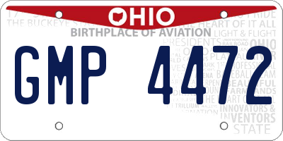 OH license plate GMP4472