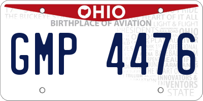 OH license plate GMP4476