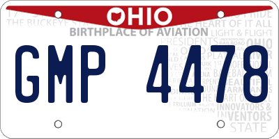 OH license plate GMP4478