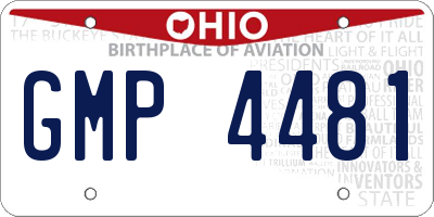 OH license plate GMP4481