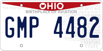 OH license plate GMP4482