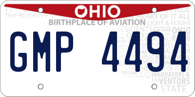 OH license plate GMP4494