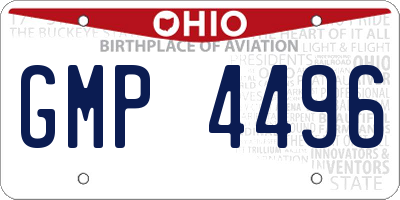 OH license plate GMP4496