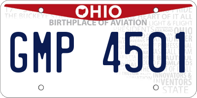 OH license plate GMP4501