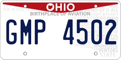 OH license plate GMP4502