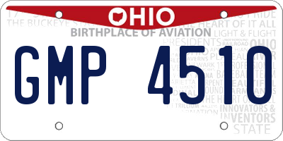 OH license plate GMP4510