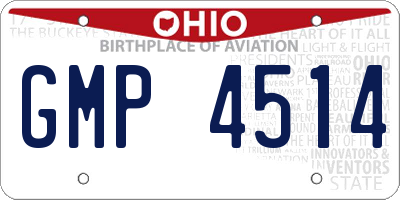 OH license plate GMP4514