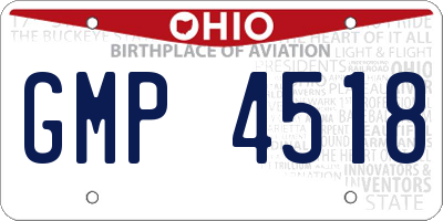 OH license plate GMP4518