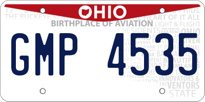 OH license plate GMP4535