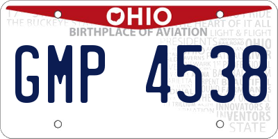 OH license plate GMP4538