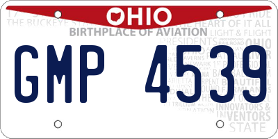 OH license plate GMP4539
