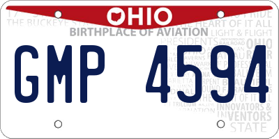 OH license plate GMP4594
