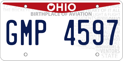 OH license plate GMP4597