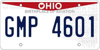 OH license plate GMP4601
