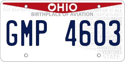 OH license plate GMP4603