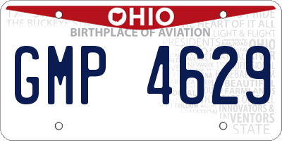 OH license plate GMP4629