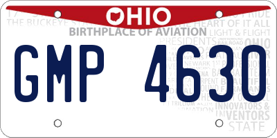 OH license plate GMP4630