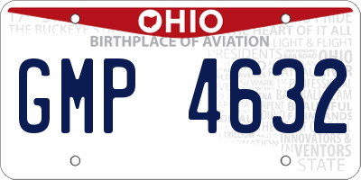 OH license plate GMP4632