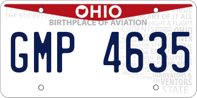 OH license plate GMP4635
