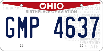 OH license plate GMP4637