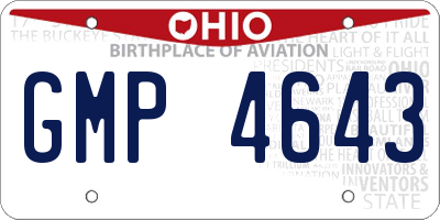 OH license plate GMP4643