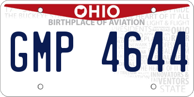 OH license plate GMP4644