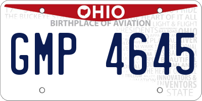OH license plate GMP4645