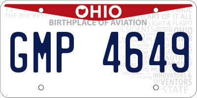 OH license plate GMP4649