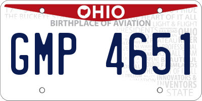 OH license plate GMP4651