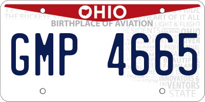 OH license plate GMP4665
