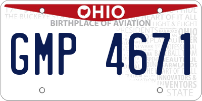 OH license plate GMP4671