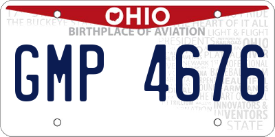 OH license plate GMP4676