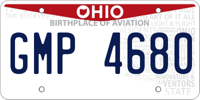OH license plate GMP4680