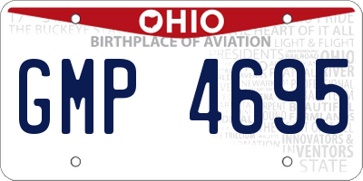 OH license plate GMP4695