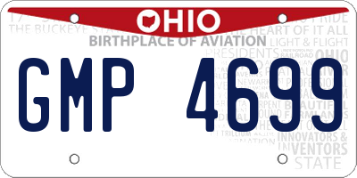 OH license plate GMP4699