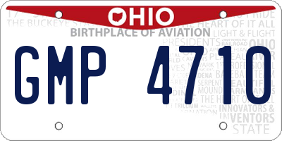 OH license plate GMP4710
