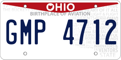 OH license plate GMP4712